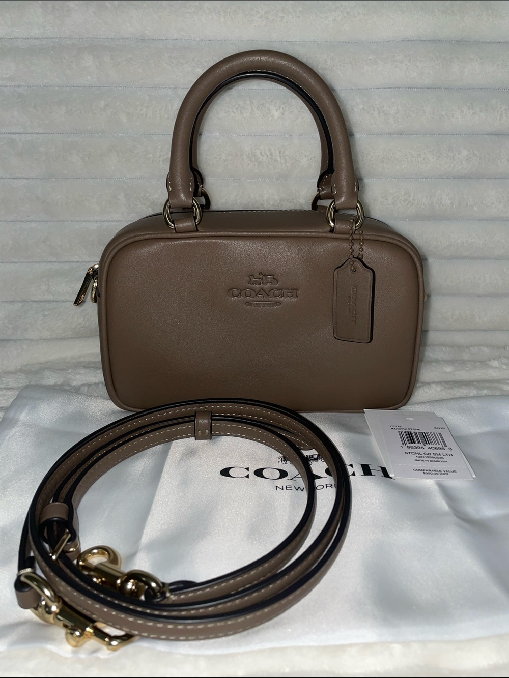 COACH Crossbody Satchel in Dark Stone